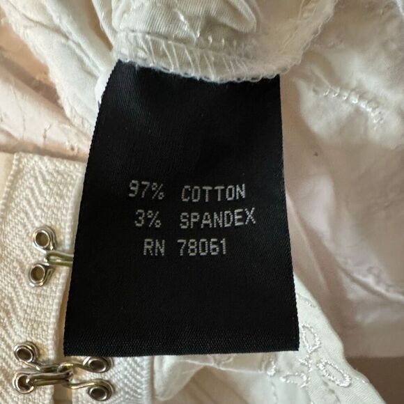 Tripp NYC 3X Cap Sleeve Corset Top White Eyelet Lace Up Renaissance Lolita Y2K - Picture 6 of 8